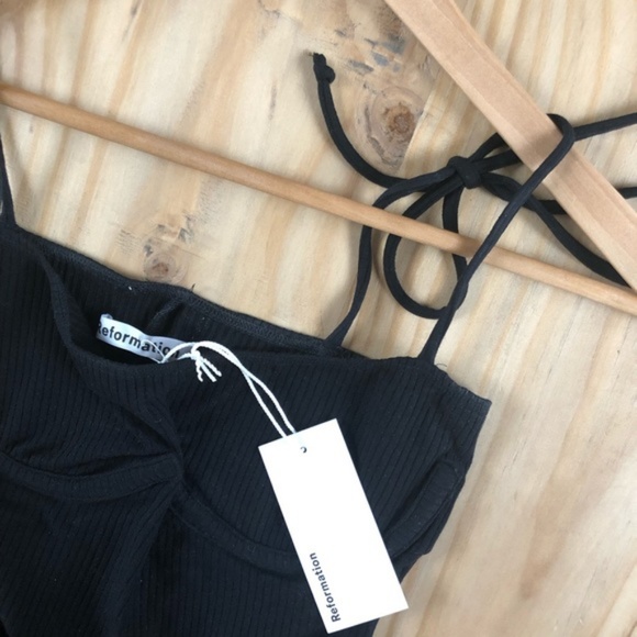 Reformation Swan Dress (Black) - Picture 8 of 8